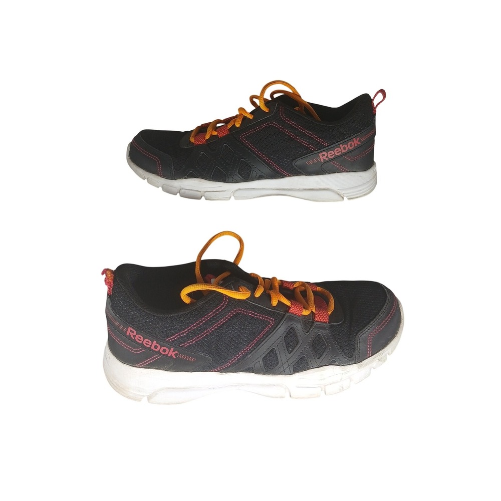 Reebok Running Shoes Black Orange Pink Athletic‎ Sneakers Size 8.5 Women